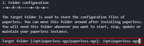 Configure Paperless-ngx Target Folder.