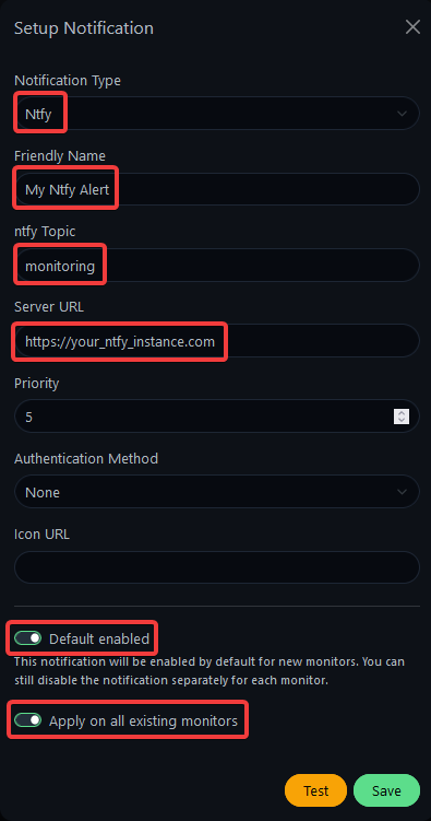 Set Ntfy as your notification service.
